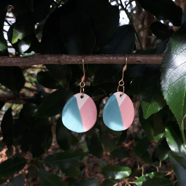 Boucles d'oreilles bicolores 