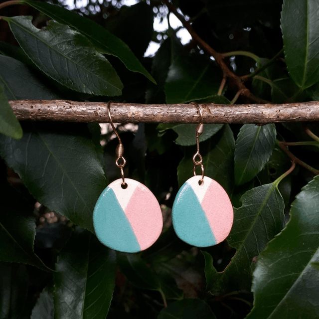 Boucles d'oreilles bicolores 
