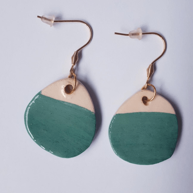 Boucles d'oreilles / bleu canard
